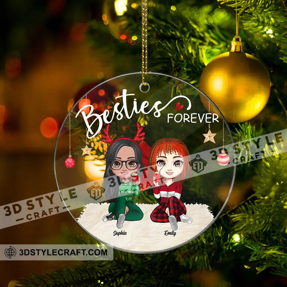 Christmas Besties Forever - Personalized Acrylic Ornament Gift For Family Xmas