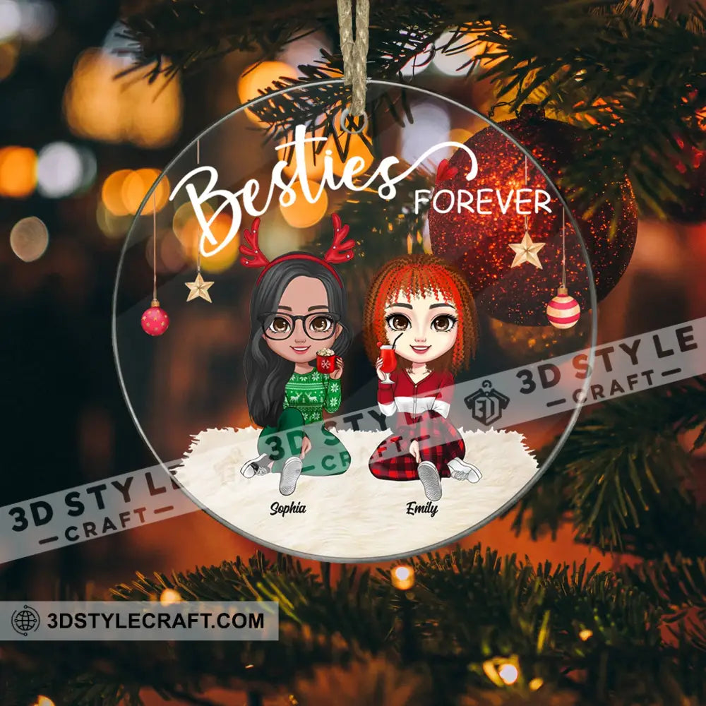 Christmas Besties Forever - Personalized Acrylic Ornament Gift For Family Xmas