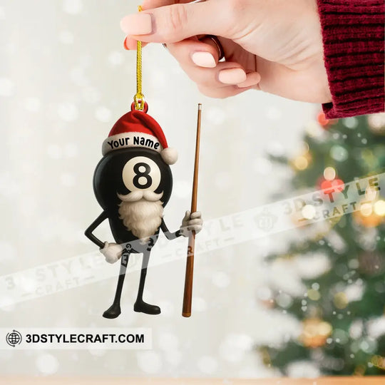 Christmas Billiard Lover, Home Decor, Christmas Ornament, Personalized Ornament style option 2