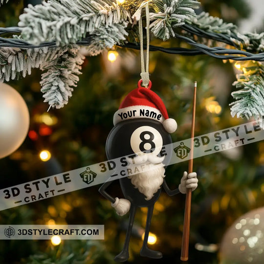 Christmas Billiard Lover, Home Decor, Christmas Ornament, Personalized Ornament style option 3