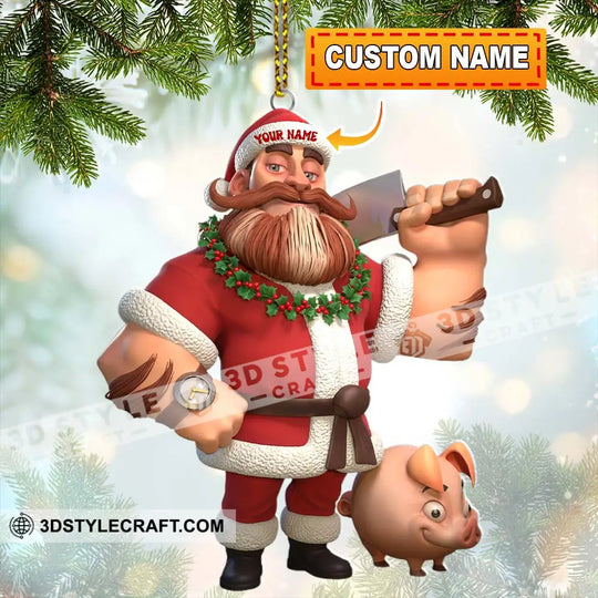Christmas Butcher Home Decor, Christmas Ornament, Personalized Ornament style option 1