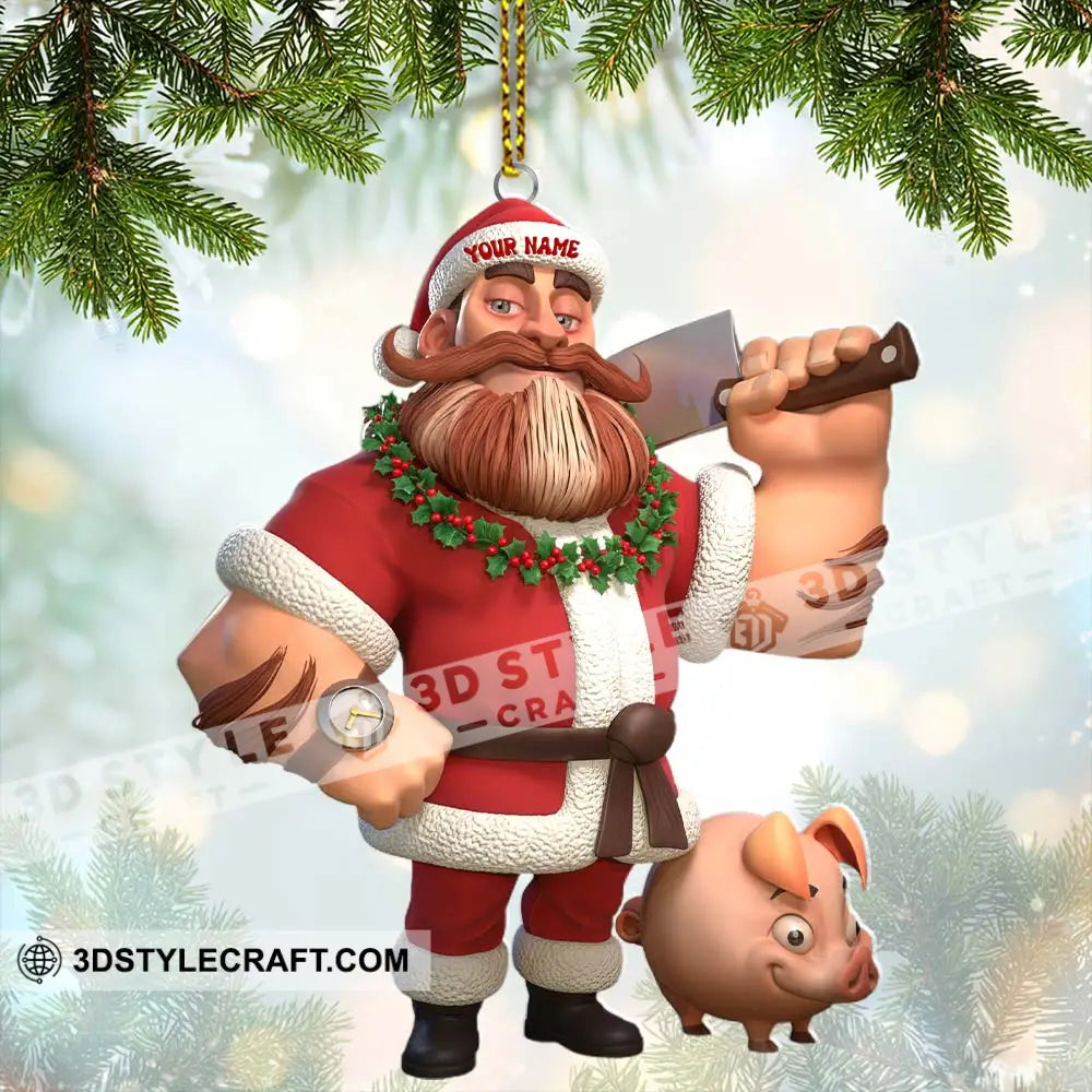 Christmas Butcher Home Decor Christmas Ornament Personalized Ornament Ornament
