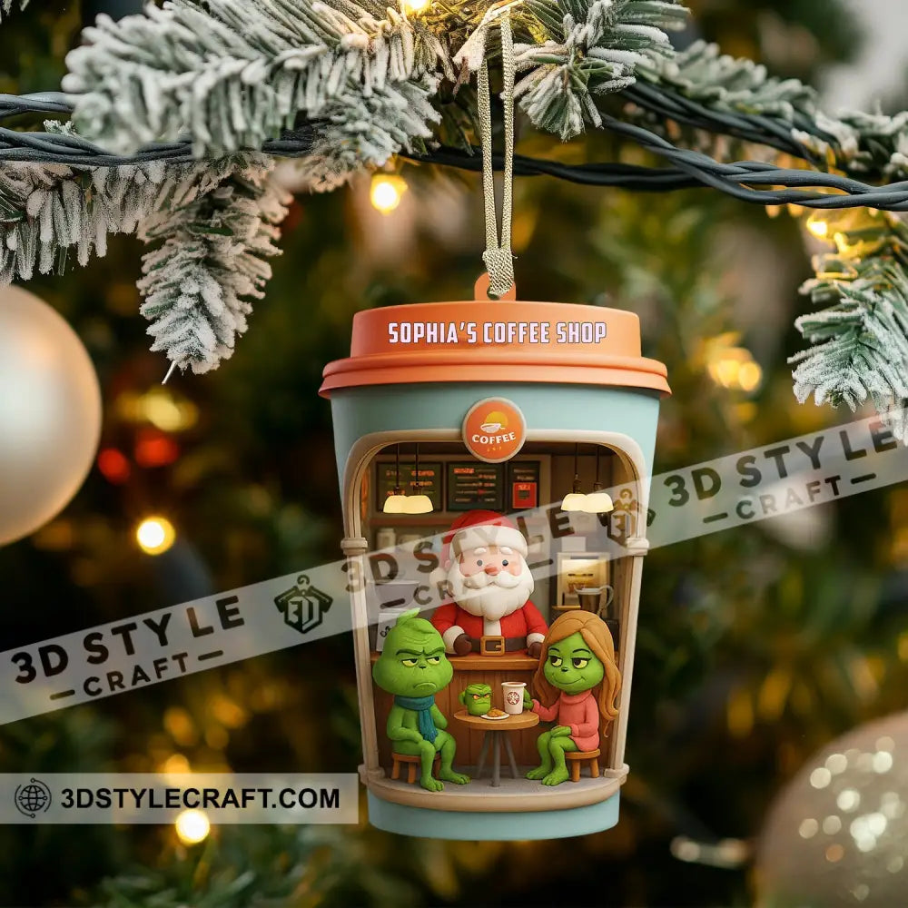 Christmas Coffee Shop Home Decor Christmas Ornament Personalized Ornament Ornament