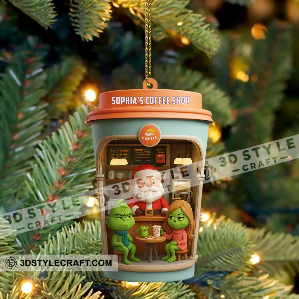 Christmas Coffee Shop Home Decor Christmas Ornament Personalized Ornament Ornament