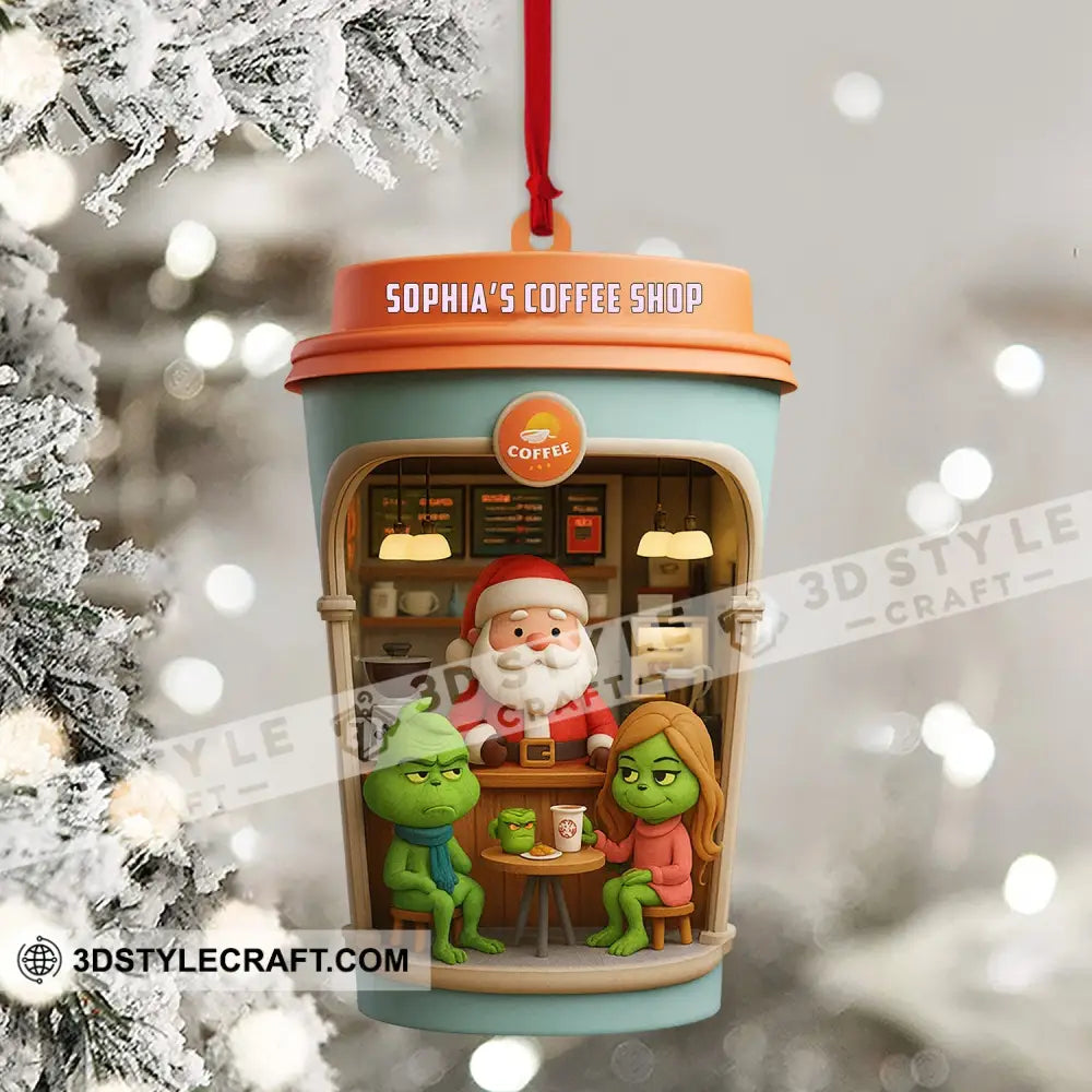 Christmas Coffee Shop Home Decor Christmas Ornament Personalized Ornament Ornament