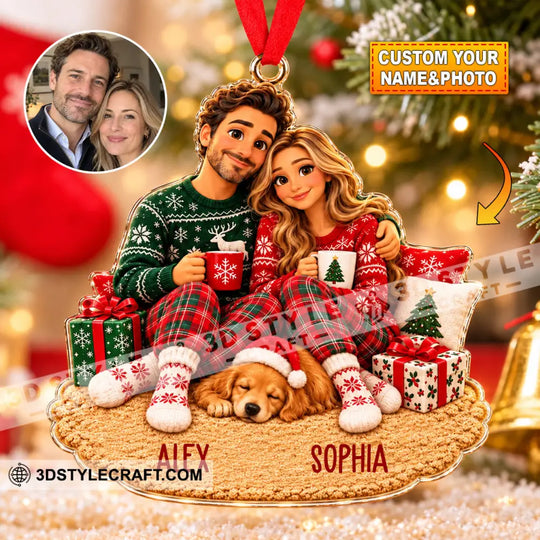 Christmas Couple Home Decor, Christmas Ornament, Personalized Ornament style option 1