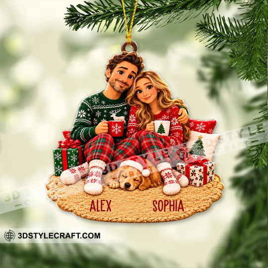 Christmas Couple Home Decor, Christmas Ornament, Personalized Ornament style option 3