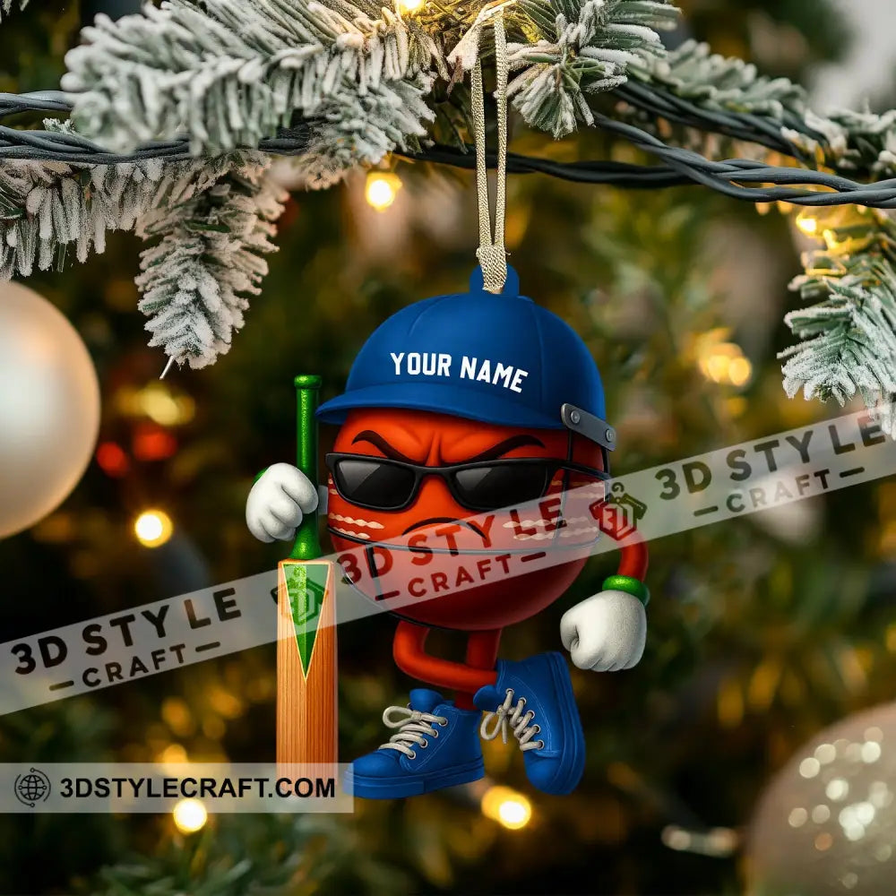 Christmas Cricket Ball Home Decor Christmas Ornament Personalized Ornament Ornament