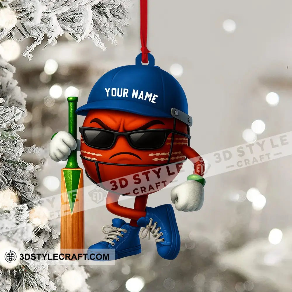 Christmas Cricket Ball Home Decor Christmas Ornament Personalized Ornament Ornament