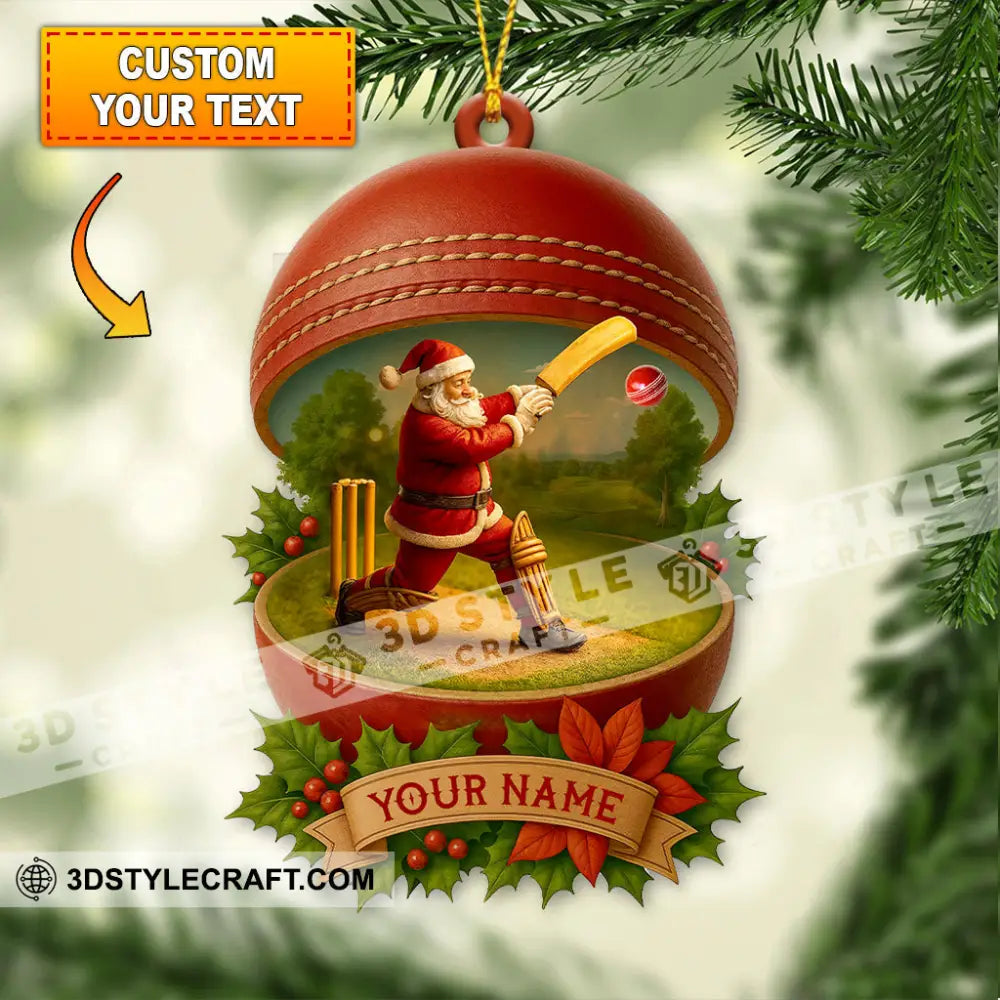 Christmas Cricket Players Home Decor Christmas Ornament Personalized Ornament 3.54’’ / 1 Ornament Ornament