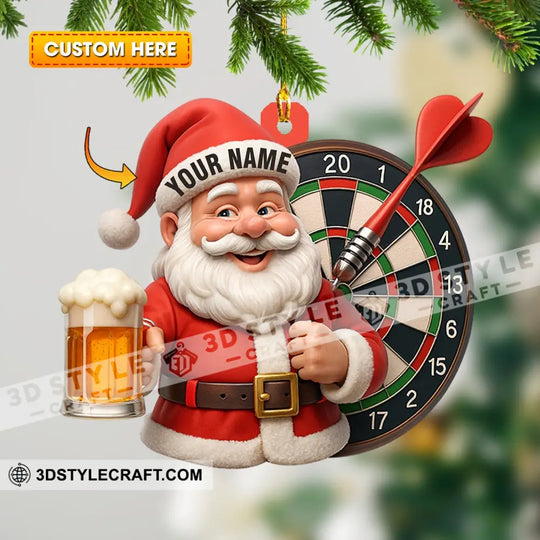 Christmas Darts And Beer Lover Home Decor, Christmas Ornament, Personalized Ornament style option 1