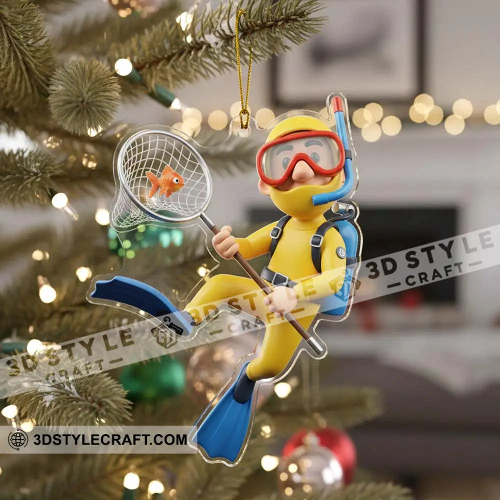 Christmas Diving Home Decor Christmas Ornament Personalized Ornament Ornament