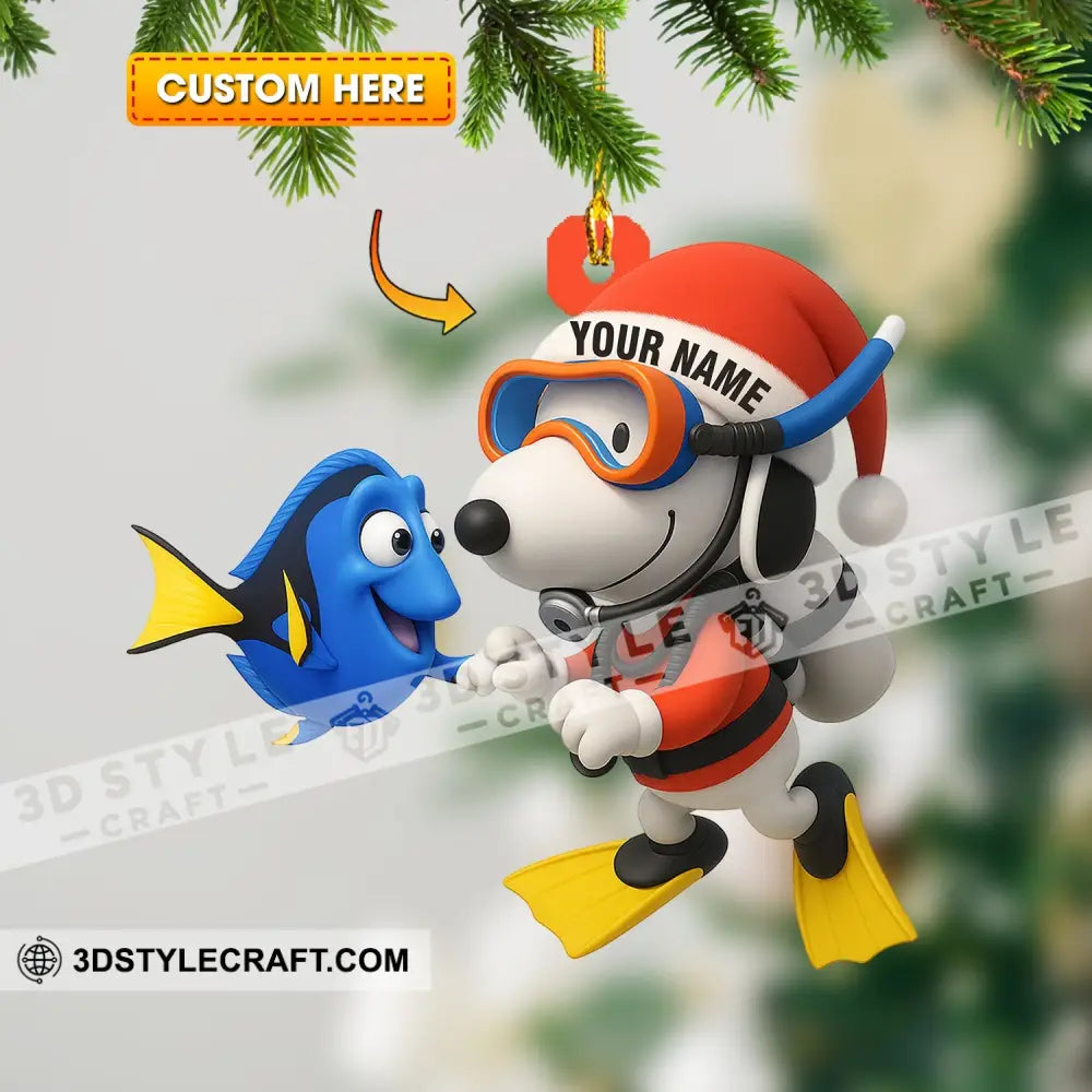 Christmas Diving Home Decor Christmas Ornament Personalized Ornament 3.54’’ / 1 Ornament Ornament