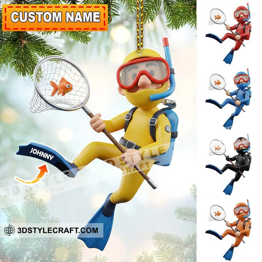 Christmas Diving Home Decor, Christmas Ornament, Personalized Ornament style option 1