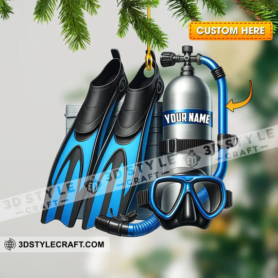 Christmas Diving, Home Decor, Christmas Ornament, Personalized Ornament style option 1