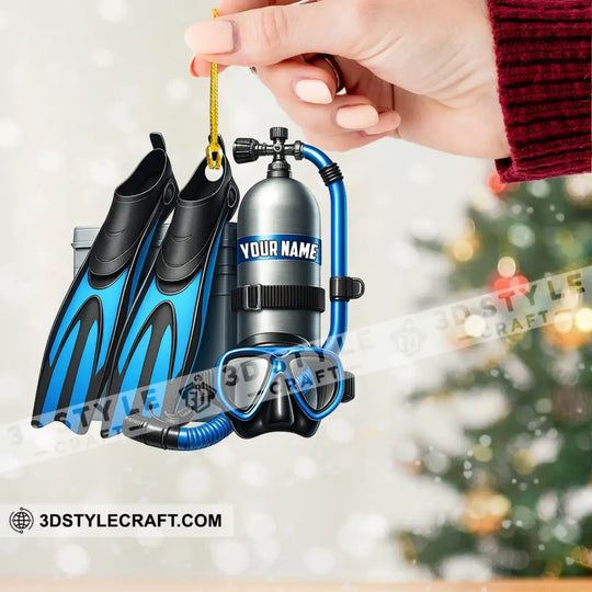 Christmas Diving, Home Decor, Christmas Ornament, Personalized Ornament style option 2