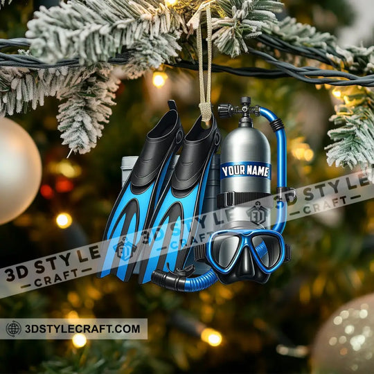 Christmas Diving, Home Decor, Christmas Ornament, Personalized Ornament style option 3