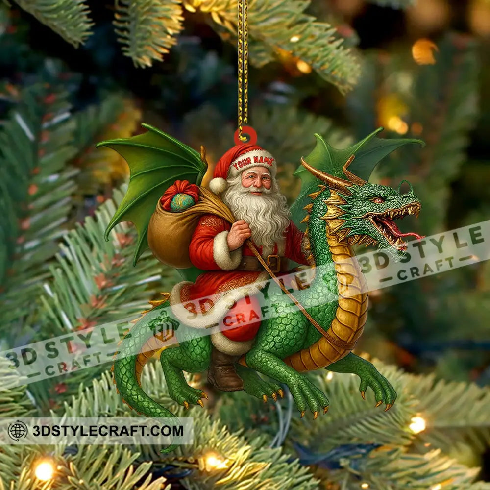 Christmas Dragon & Santa Home Decor Christmas Ornament Personalized Ornament Ornament