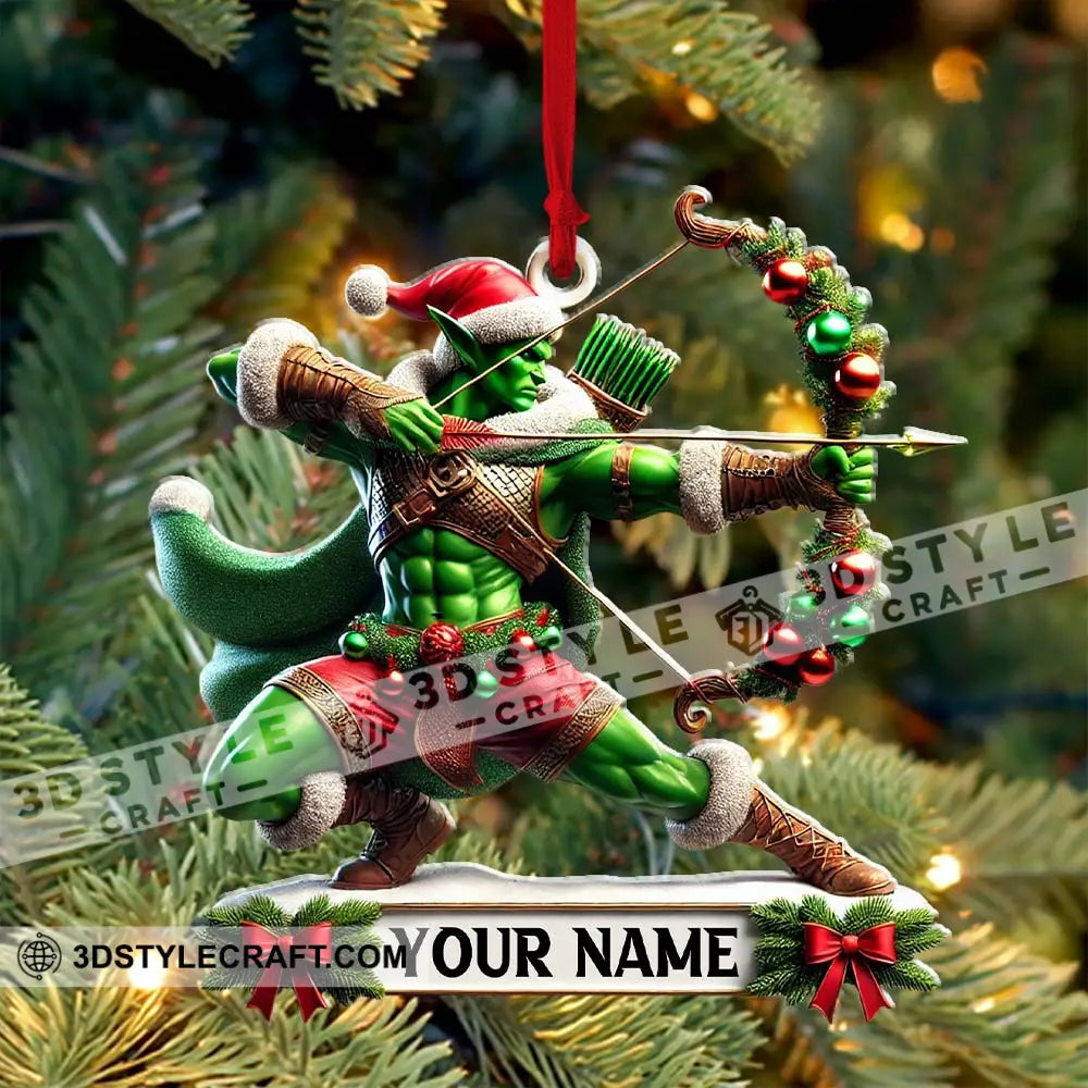 Christmas Elf Archery Ornament Personalized