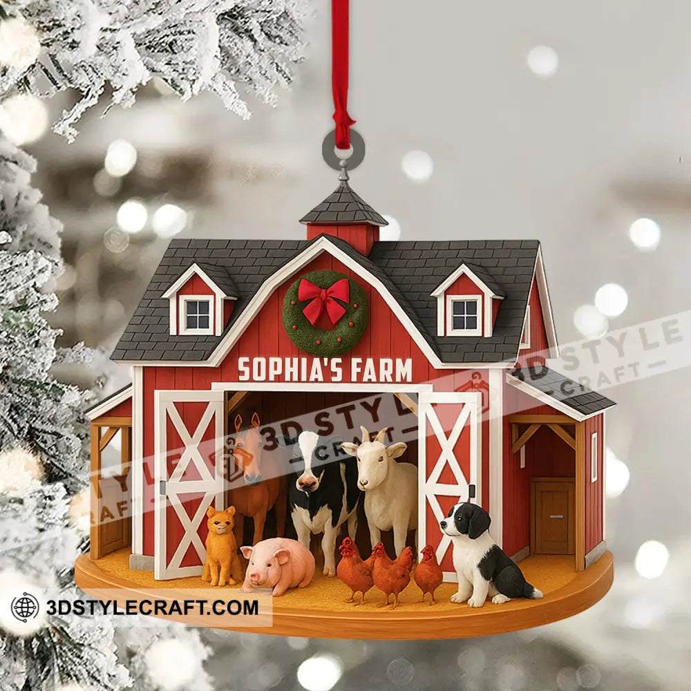 Christmas Farm Home Decor Christmas Ornament Personalized Ornament Ornament