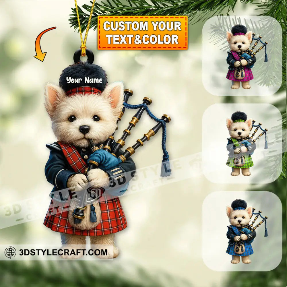 Christmas Funny West Highland Terrier Home Decor Christmas Ornament Personalized Ornament 3.54’’ / 1 Ornament Ornament