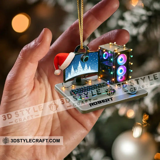 Christmas Gaming Lover, Home Decor, Christmas Ornament, Personalized Ornament style option 2