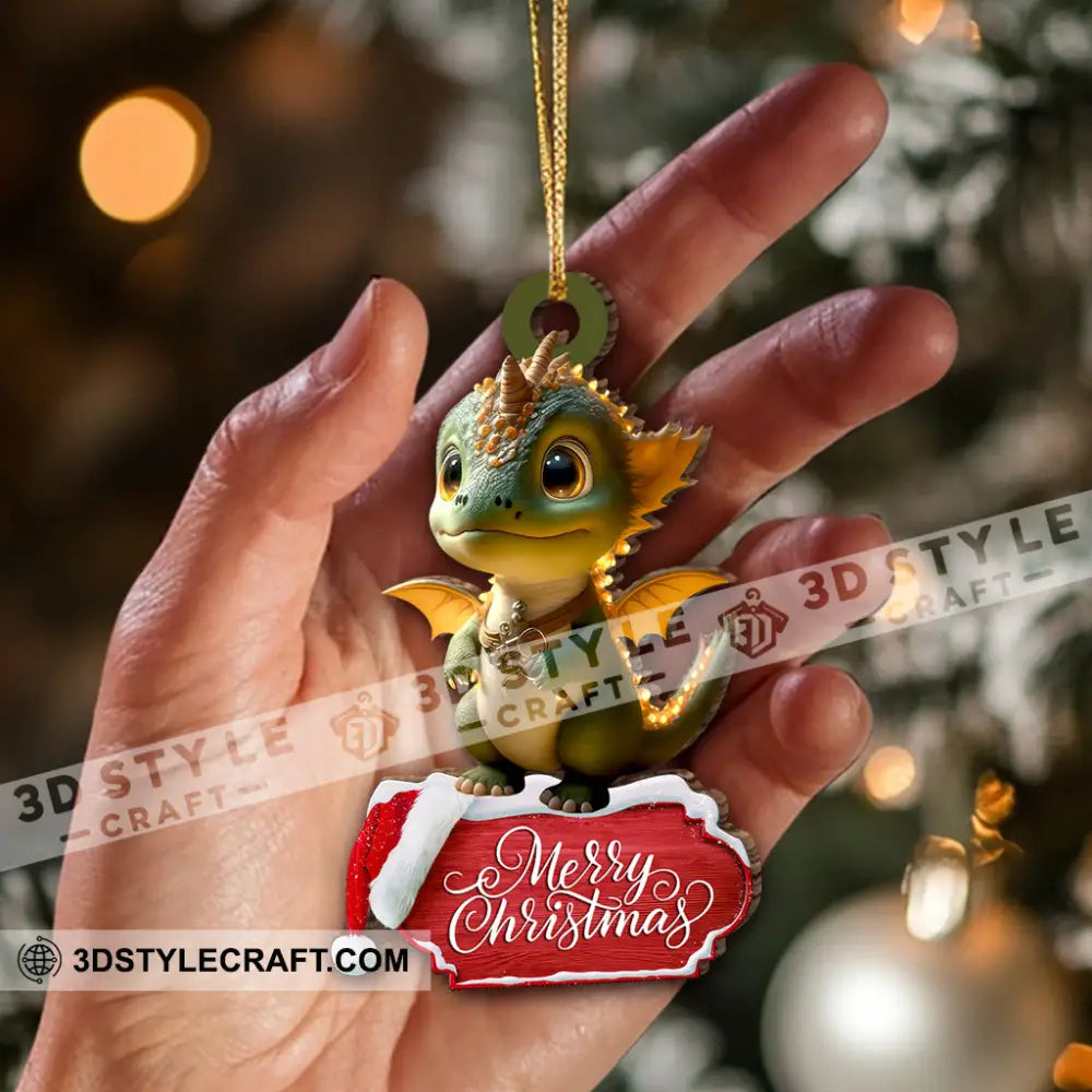 Christmas Gift Custom Ornament Name Dragon 3.54’’ / 1