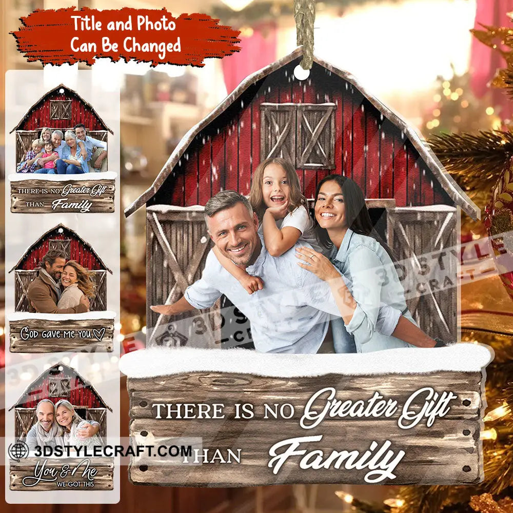 Christmas Gift Custom Photo And Quote - Personalized Acrylic Ornament For Family / 1 Pack