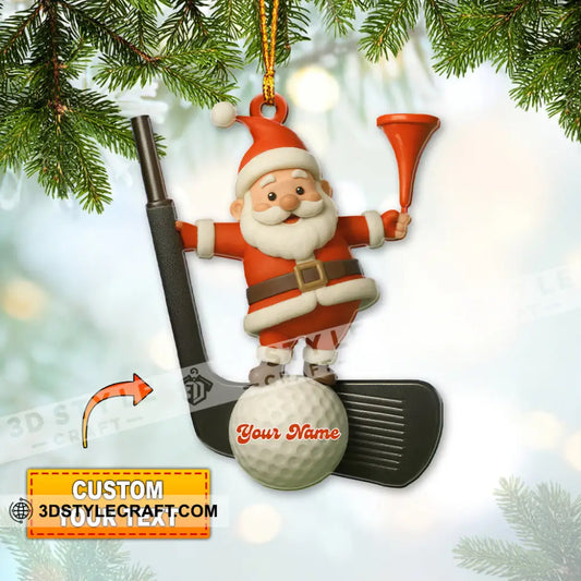 Christmas Golf Santa Home Decor Christmas Ornament Personalized Ornament 3.54’’ / 1 Ornament Ornament