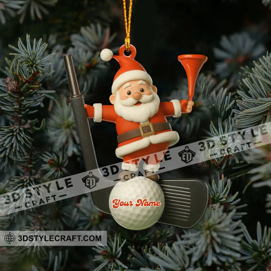 Christmas Golf Santa, Home Decor, Christmas Ornament, Personalized Ornament style option 4