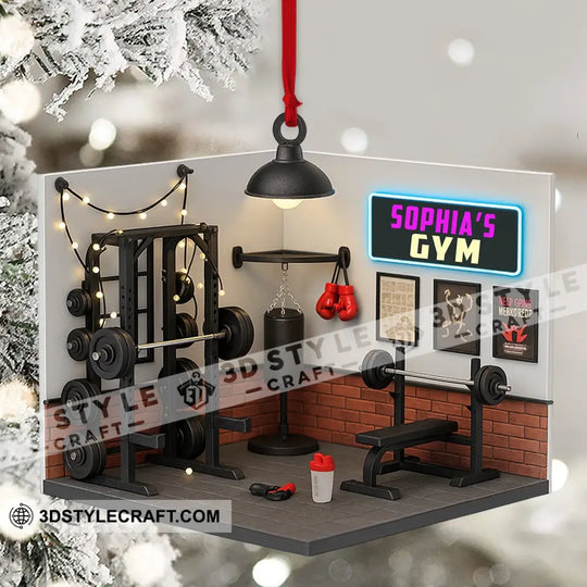 Christmas Gym House, Home Decor, Christmas Ornament, Personalized Ornament style option 4