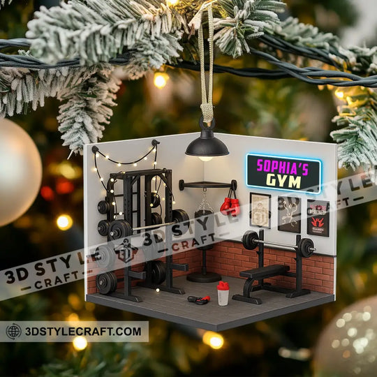 Christmas Gym House, Home Decor, Christmas Ornament, Personalized Ornament style option 3