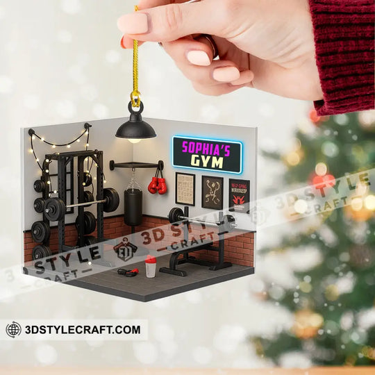 Christmas Gym House, Home Decor, Christmas Ornament, Personalized Ornament style option 2