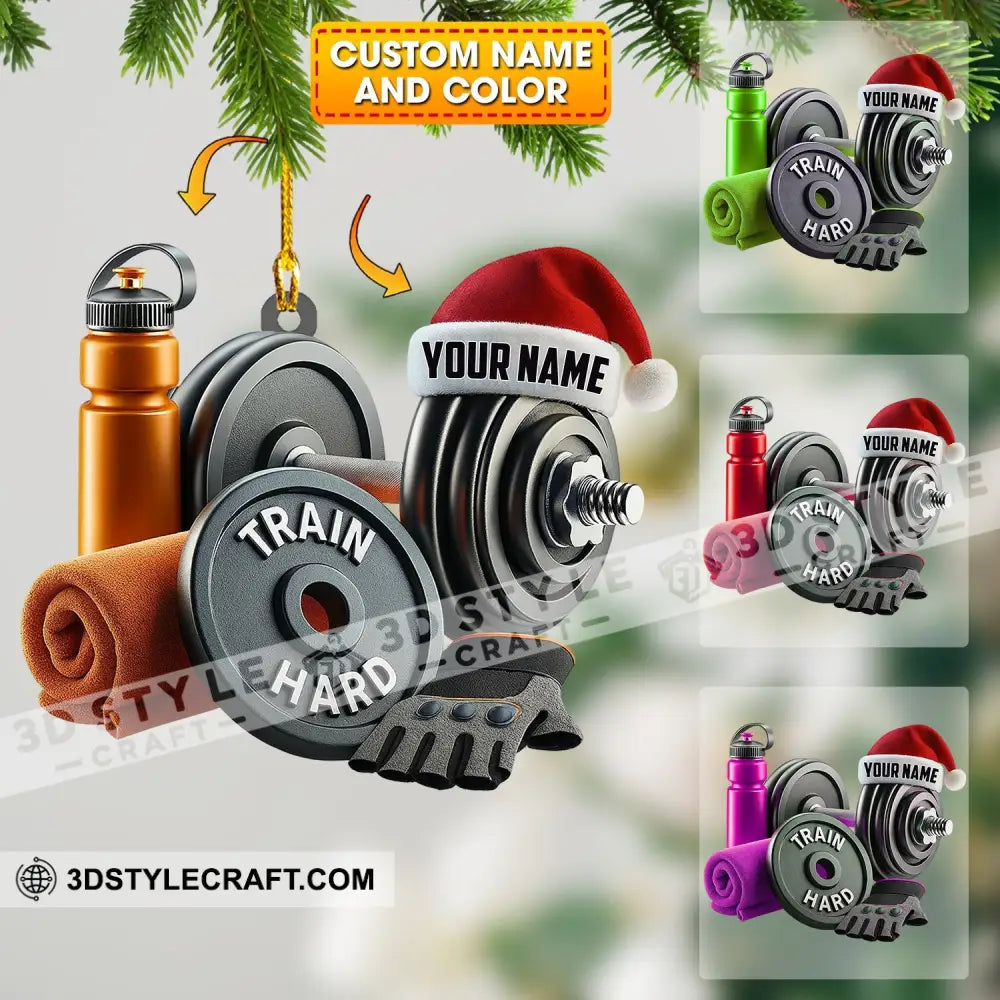 Christmas Gym Lover Home Decor Christmas Ornament Personalized Ornament 3.54’’ / 1 Ornament Ornament