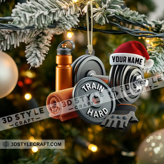 Christmas Gym Lover, Home Decor, Christmas Ornament, Personalized Ornament style option 3