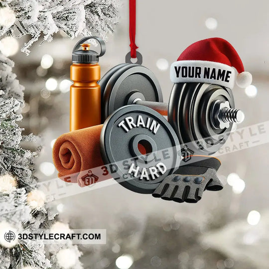 Christmas Gym Lover, Home Decor, Christmas Ornament, Personalized Ornament style option 4
