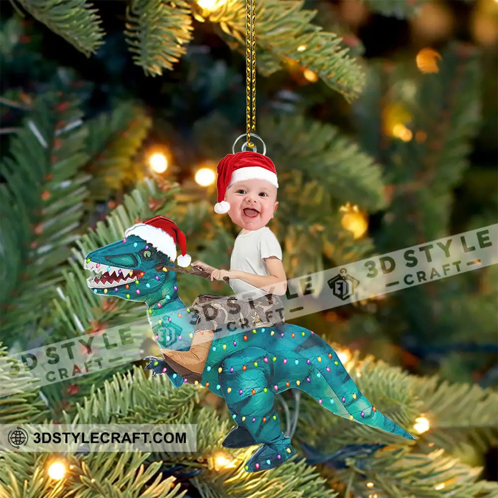 Christmas Kid And Mount - Custom Photo Personalized Acrylic Ornament Gift For Family