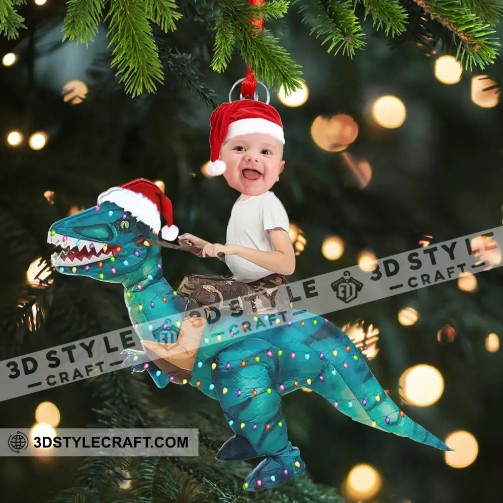 Christmas Kid And Mount - Custom Photo Personalized Acrylic Ornament Gift For Family