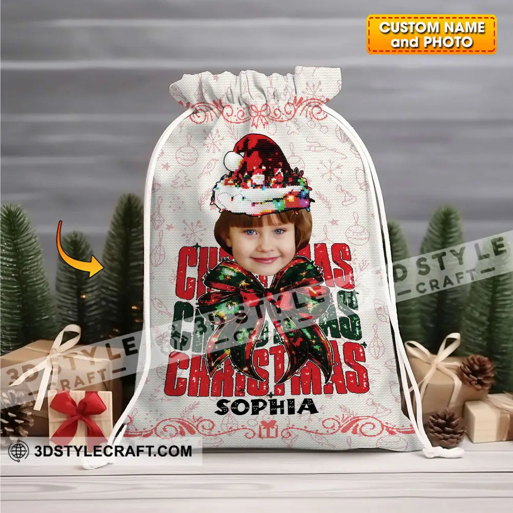 Christmas Kid Bag Personalized String 13X15 In - 33X39 Cm