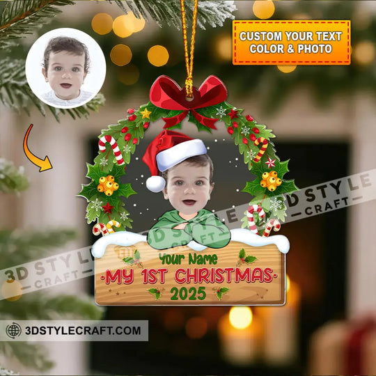 Christmas Kid Home Decor, Christmas Ornament, Personalized Ornament style option 1