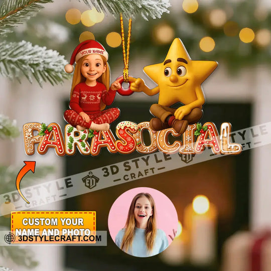 Christmas Photo And Name Home Decor, Christmas Ornament, Personalized Ornament style option 1