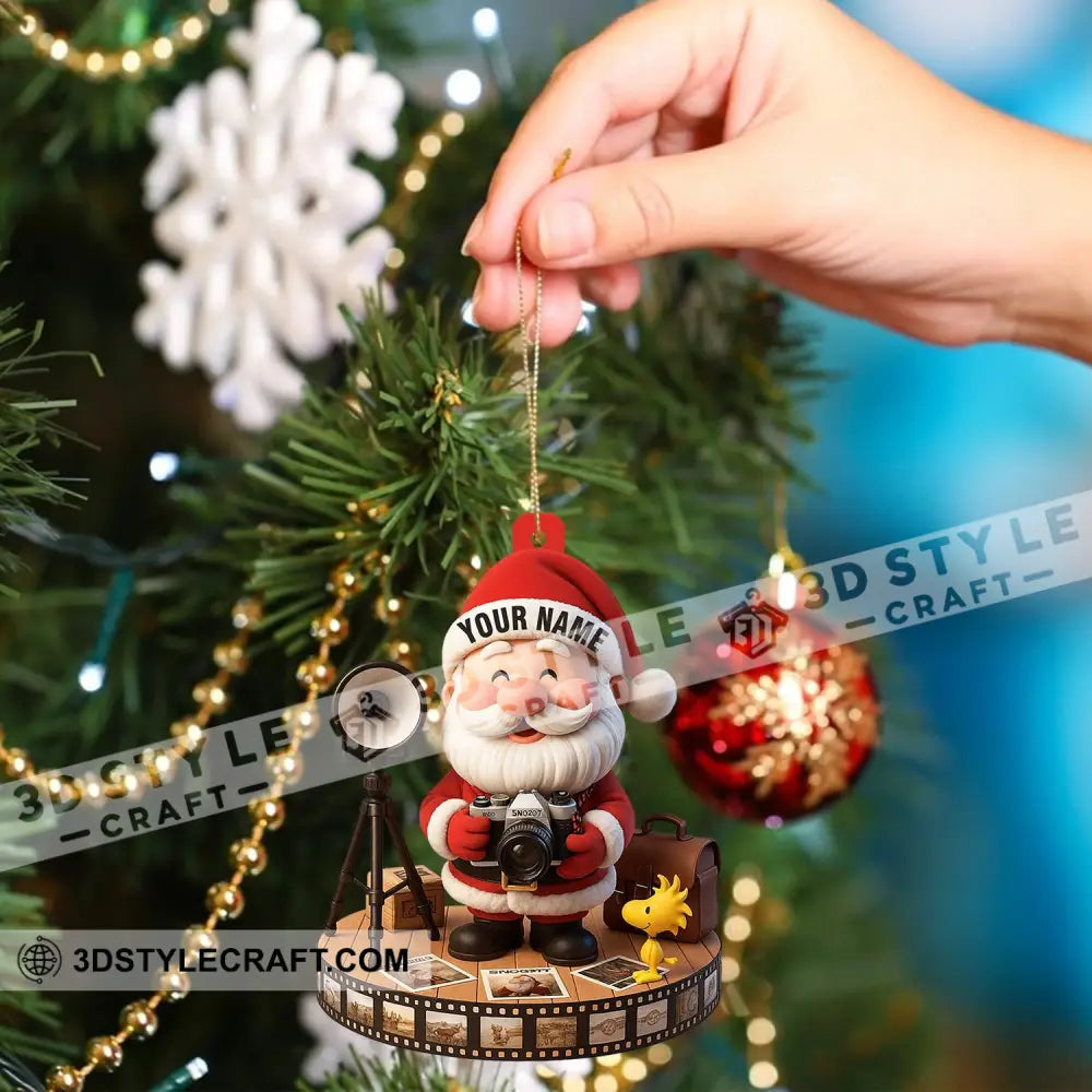 Christmas Photographer Santa Home Decor Christmas Ornament Personalized Ornament Ornament