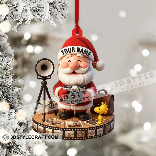 Christmas Photographer Santa Home Decor, Christmas Ornament, Personalized Ornament style option 4