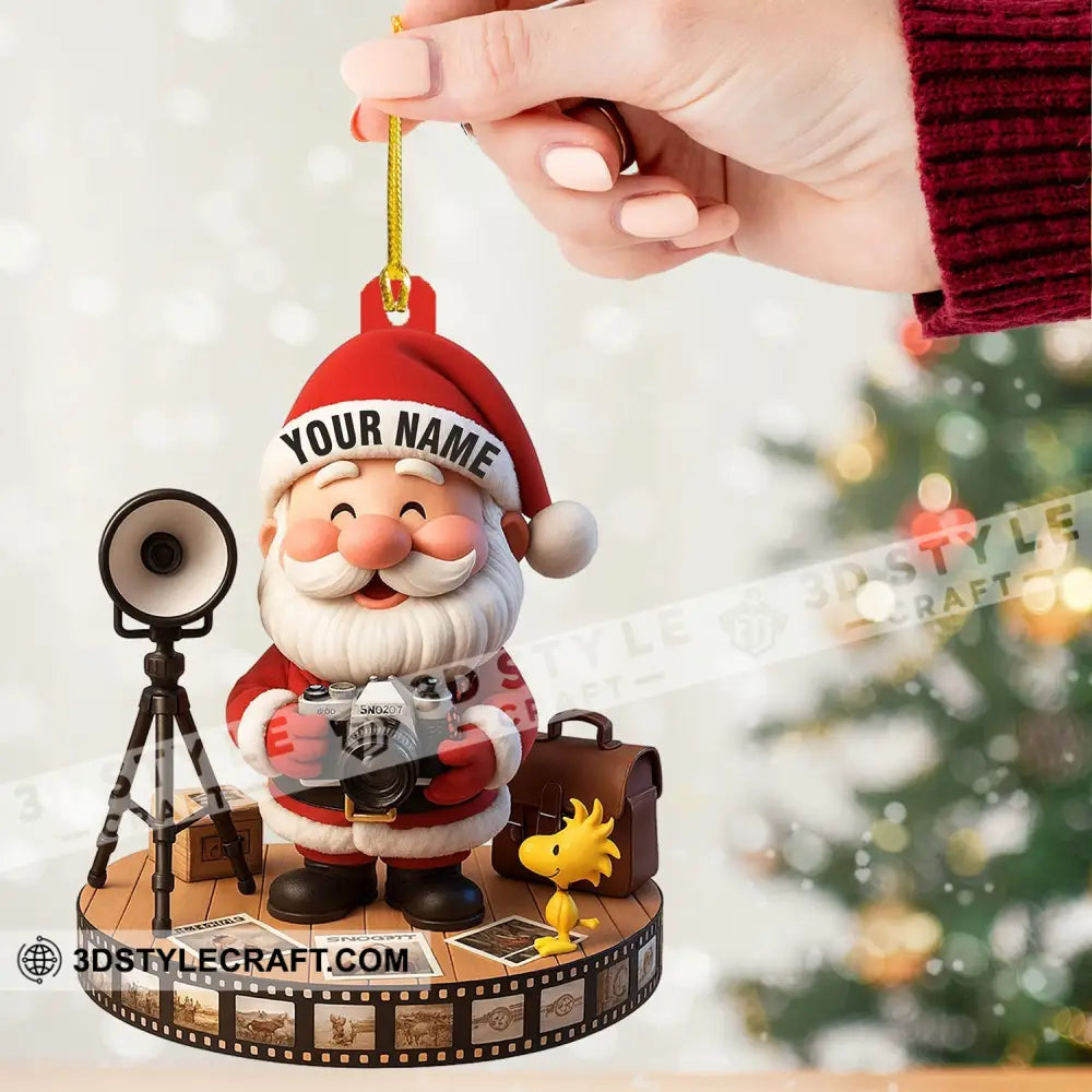 Christmas Photographer Santa Home Decor Christmas Ornament Personalized Ornament Ornament