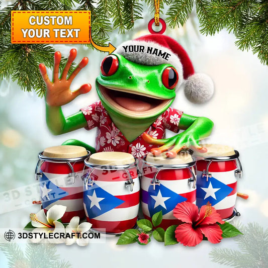 Christmas Puerto Rico Coqui Frog Home Decor Ornament Personalized 3.54’’ / 1