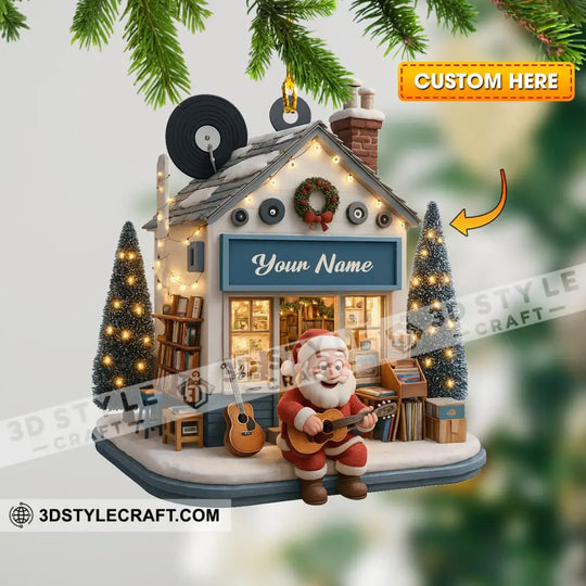 Christmas Santa Bookstore Home Decor, Christmas Ornament, Personalized Ornament style option 1