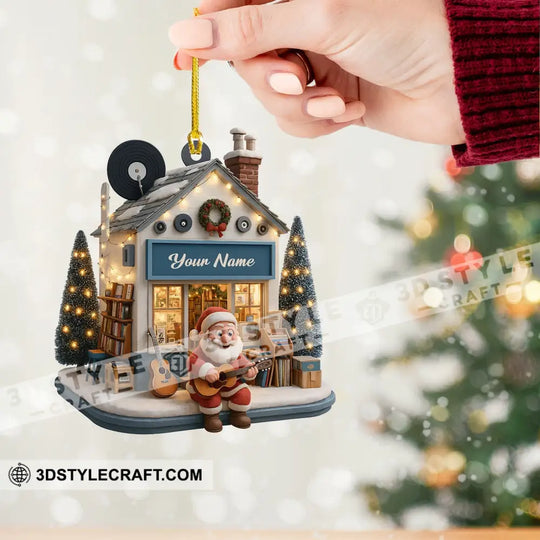 Christmas Santa Bookstore Home Decor, Christmas Ornament, Personalized Ornament style option 2