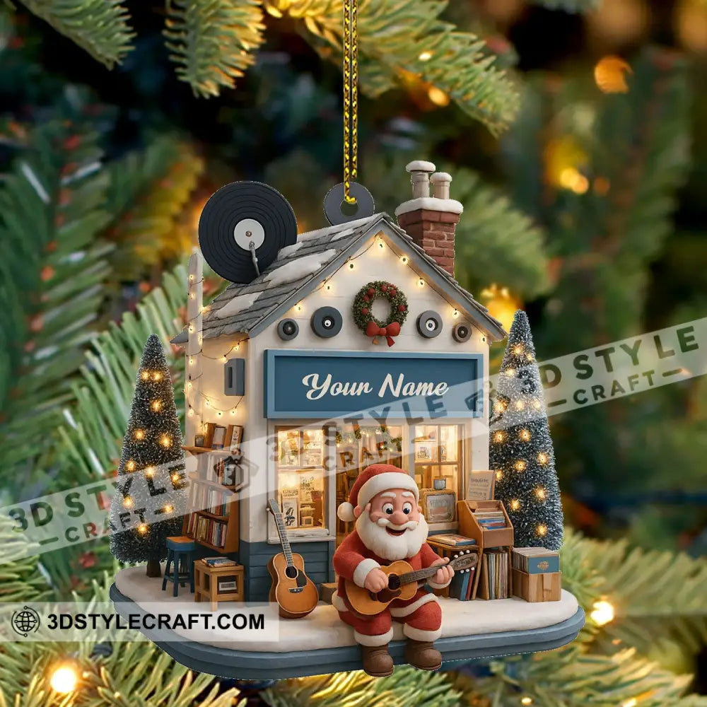 Christmas Santa Bookstore Home Decor Christmas Ornament Personalized Ornament Ornament