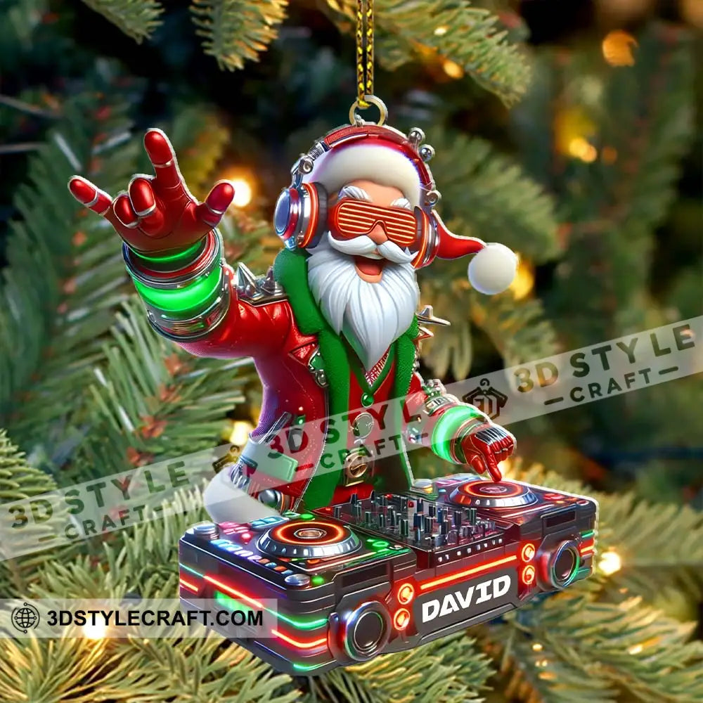 Christmas Santa DJ Home Decor Christmas Ornament Personalized Ornament Ornament