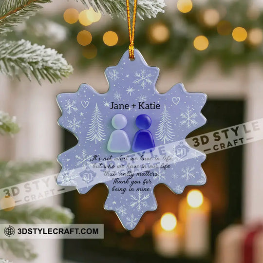 Christmas Snow, Thank You For Being In Mine, Home Decor, Christmas Ornament, Personalized Ornament style option 4